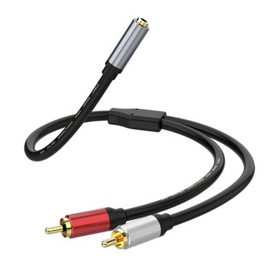 3.5mm To 2 2RCA Male Splitter Auditory Cable Bidirectional Enhances Transfer from Devices To Home Theater Headphone