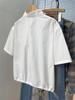Women's Japanese Style Floral Embroidered Short-Sleeve Shirt: Cute, Loose, and Soft for Summer.
