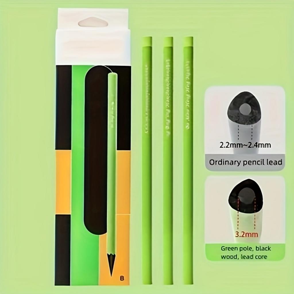 10-1pcs Green Pencil HB Hardness Thick Core for Practicing Handwriting and Drawing Durable and Not Easily Breakable