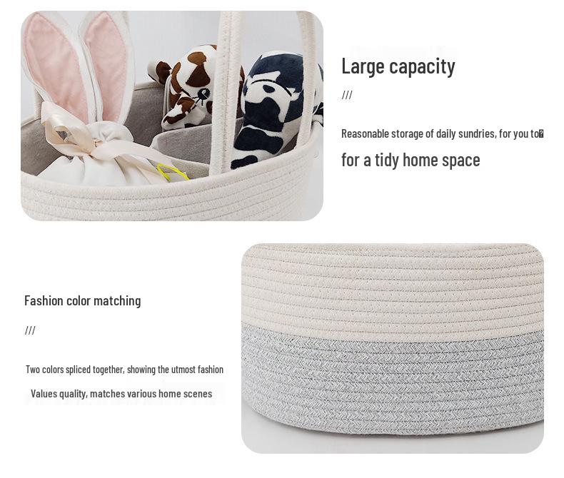 Large Capacity Baby Supplies Storage Basket with Handle