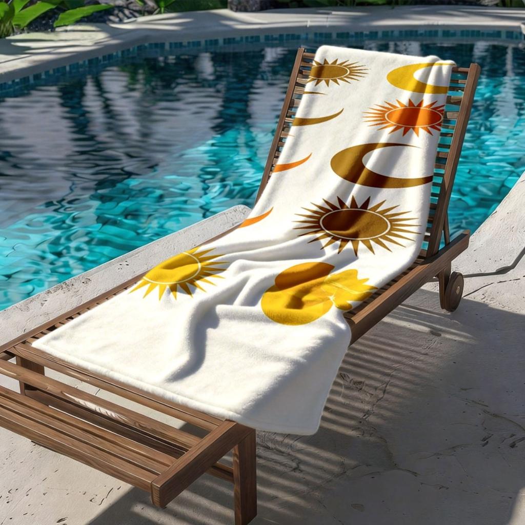Bohemian Sun and Moon Elements polyester microfiber beach towel is highly absorbent, suitable for swimming and beach outings