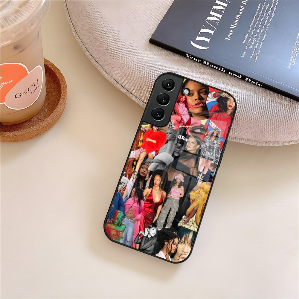 R-Rihanna Singer Phone Case Glass For Samsung Galaxy S26 S25 S23 S24 S21 S22 S20 Ultra Fe Plus A15 A14 Cover