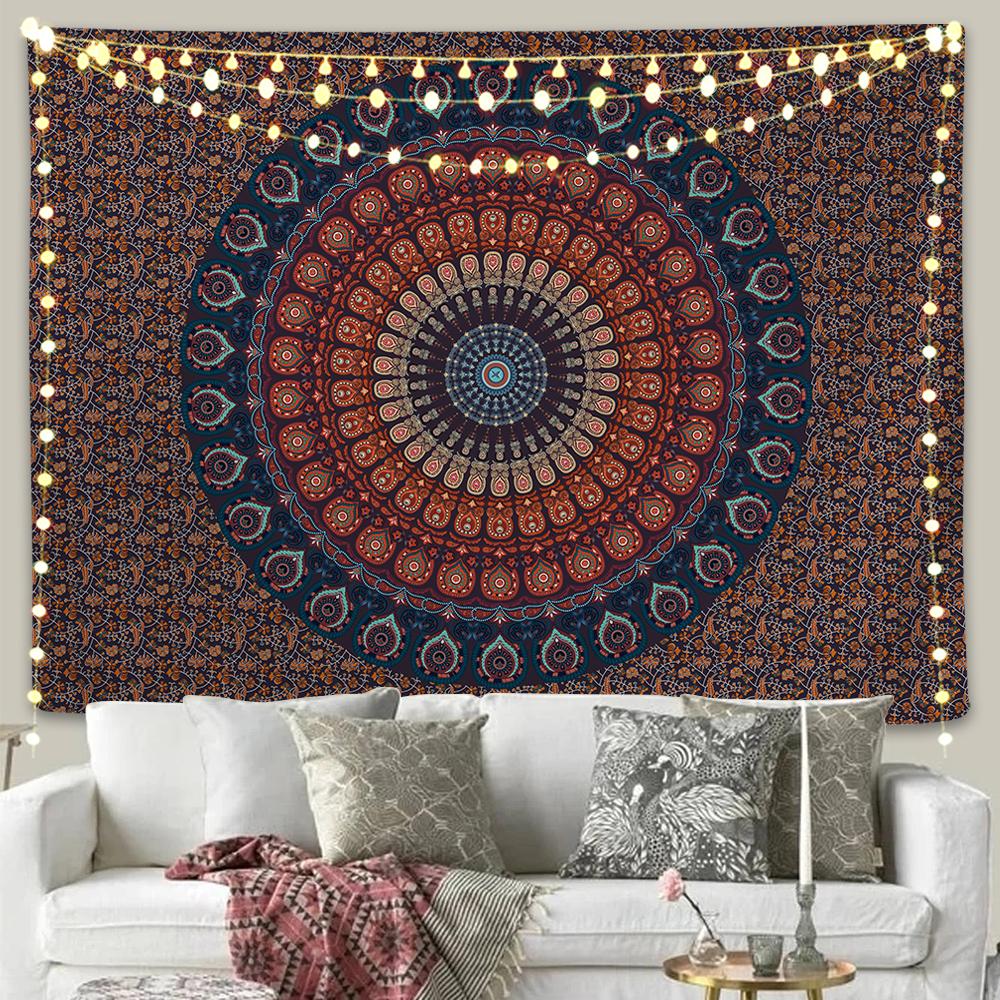 1 Purple Pink Mandala Tapestry Wall Hanging Psychedelic Aesthetic Indian Hippie Wall Decor Bohemian Wall Art Bohemian Home Decor
