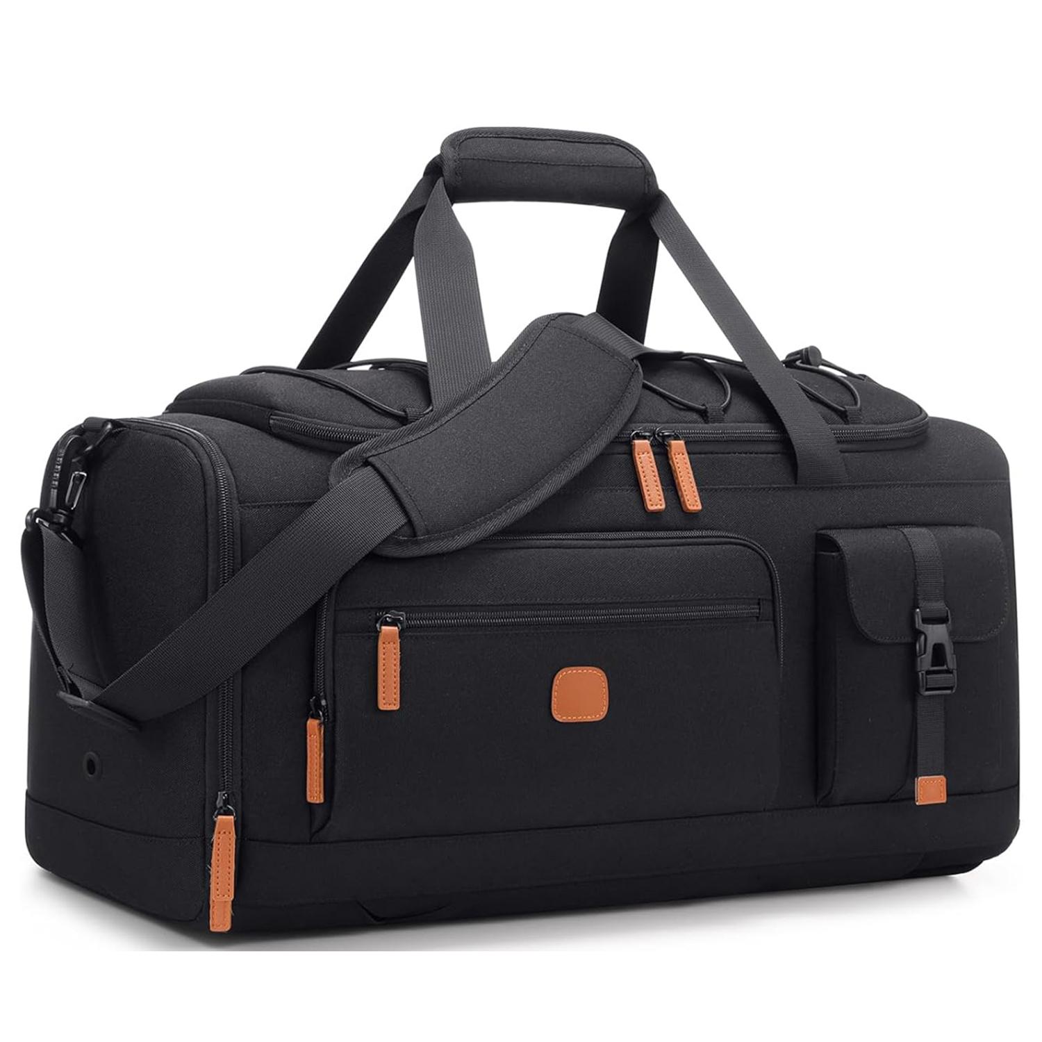 

Спортивная сумка для мужчин и женщин с отделениями для обуви и ноутбука, спортивная дорожная сумка 3 в 1, рюкзак с защитой от кражи для ручной клади в самолете и на тренировках 50*32*25cm чёрный