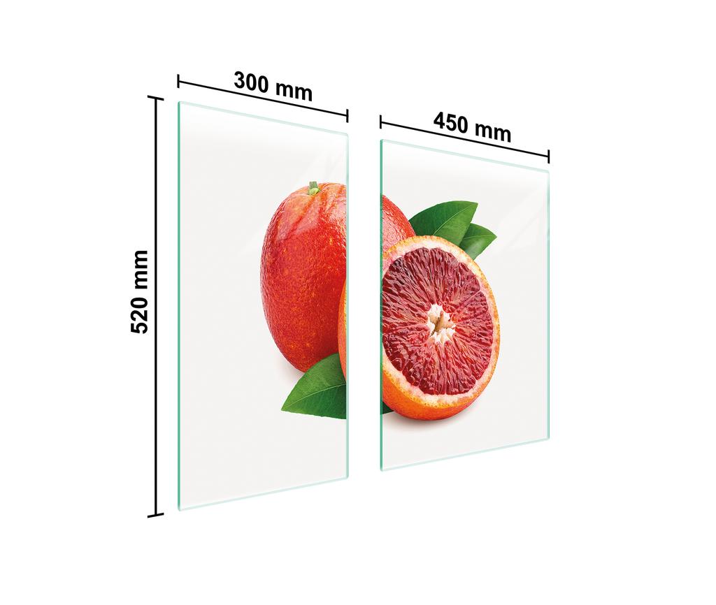 SZKLANA PŁYTA OCHRONNA DESKA 75x52 GREJPFRUT