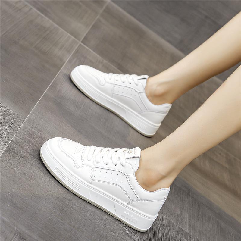 Damen Weiße Vielseitige Sneaker - Frühling/Herbst, Atmungsaktiv, Dicke Sohle, Lässige Trendige Dad Shoes für 2025