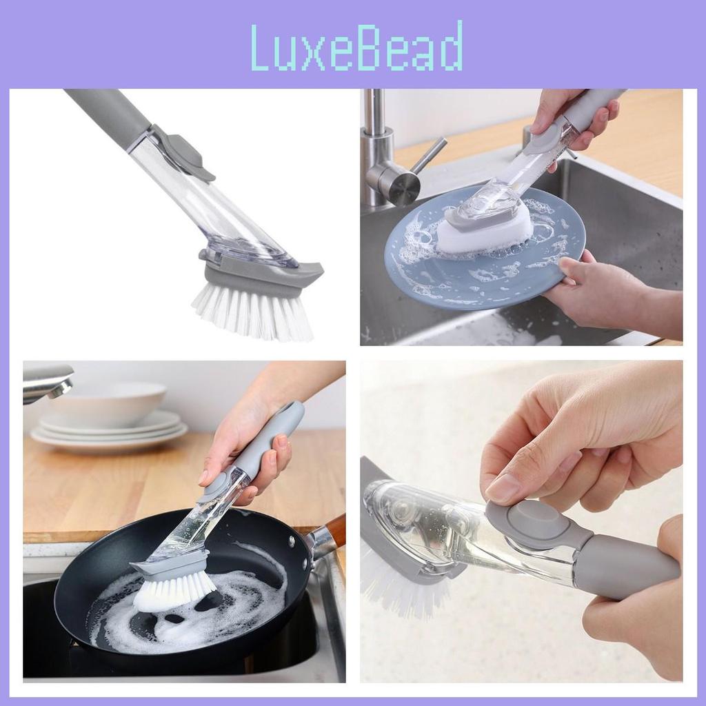 Kitchen Longhandle Cleaning Brush Bowl Washing Sponge Brush Accessories Pot