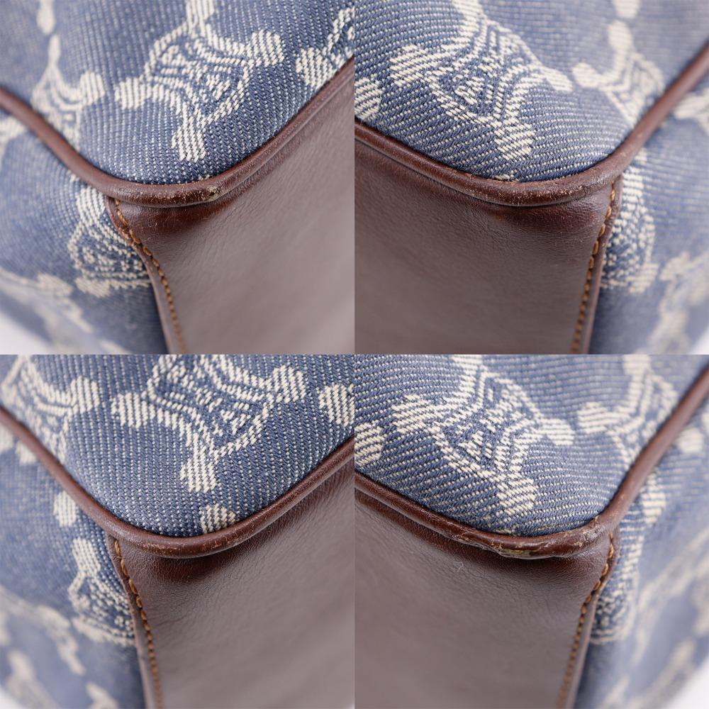 CELINE Boogie back Handbag Macadam Blue / Brown denim Women Used