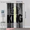 Set Of 2 Spring Summer Curtains King Crown Word Art Digital Print Drapes Versatile Polyester Decorations Home Ldeal Living Curtain