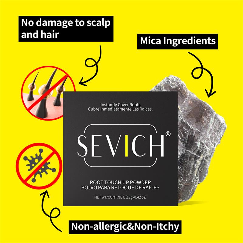 SEVICH 12g Magical Fluffy Hairline Powder Hair Line Shadow Hair Concealer Root Cover Up Gray Coverage Unisex Instantly Black/Dark Brown/Coffee