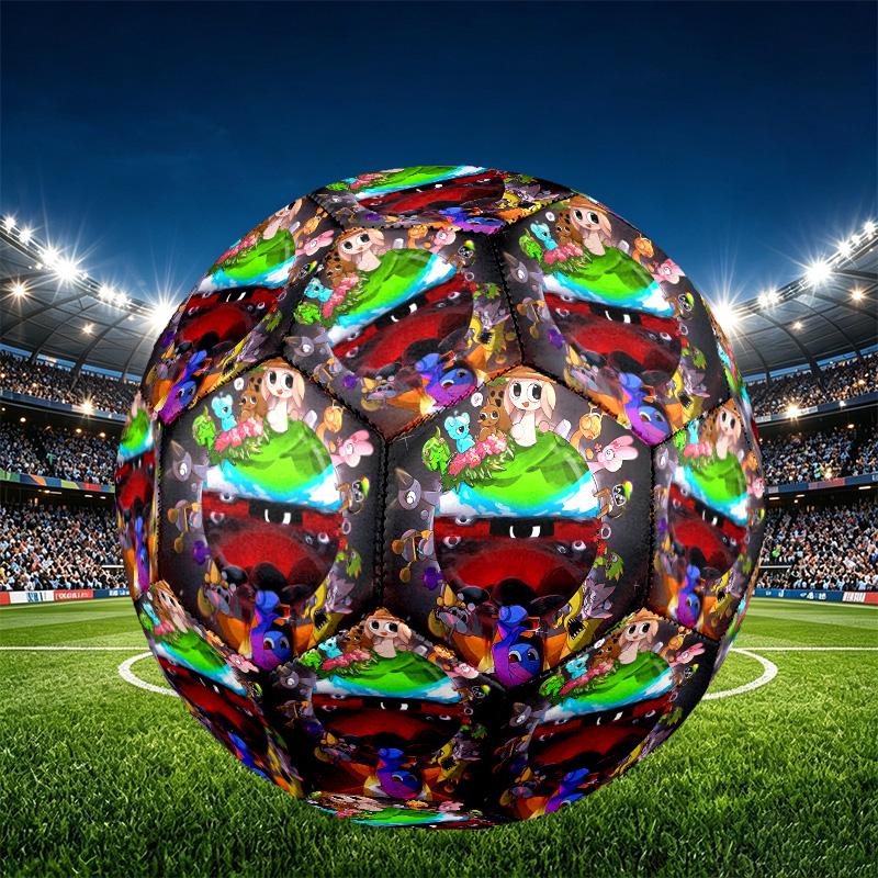 Sprunki Game Print Size 5 Soccer Ball, PU Wear Resistant Football for Match Training and Daily Practice, Birthday Gift for Soccer Fans