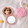 1Pcs Portable Retro Rose Flower Mini Mirror Small Pocket Makeup Mirror Double Sided Hand Mirrors Compact Cosmetic Beauty Tool