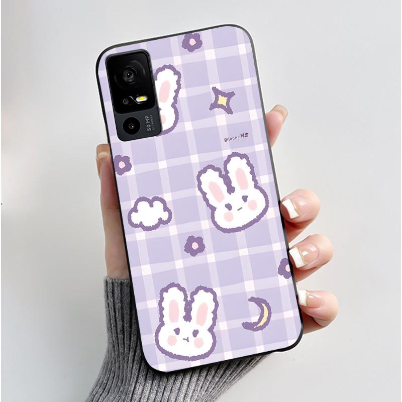 Cute Casing For TCL 40R/Sharp Aquos V6 5G Lucky Design Soft Black Case For TCL 40 SE Drift Bottle Pattern Shockproof Shell