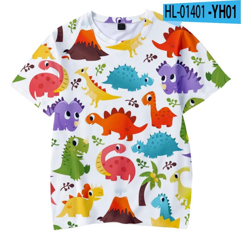 Cartoon Dinosaur Peripheral 3D Printed Adult Loose Short Sleeved T-Shirts Men’s