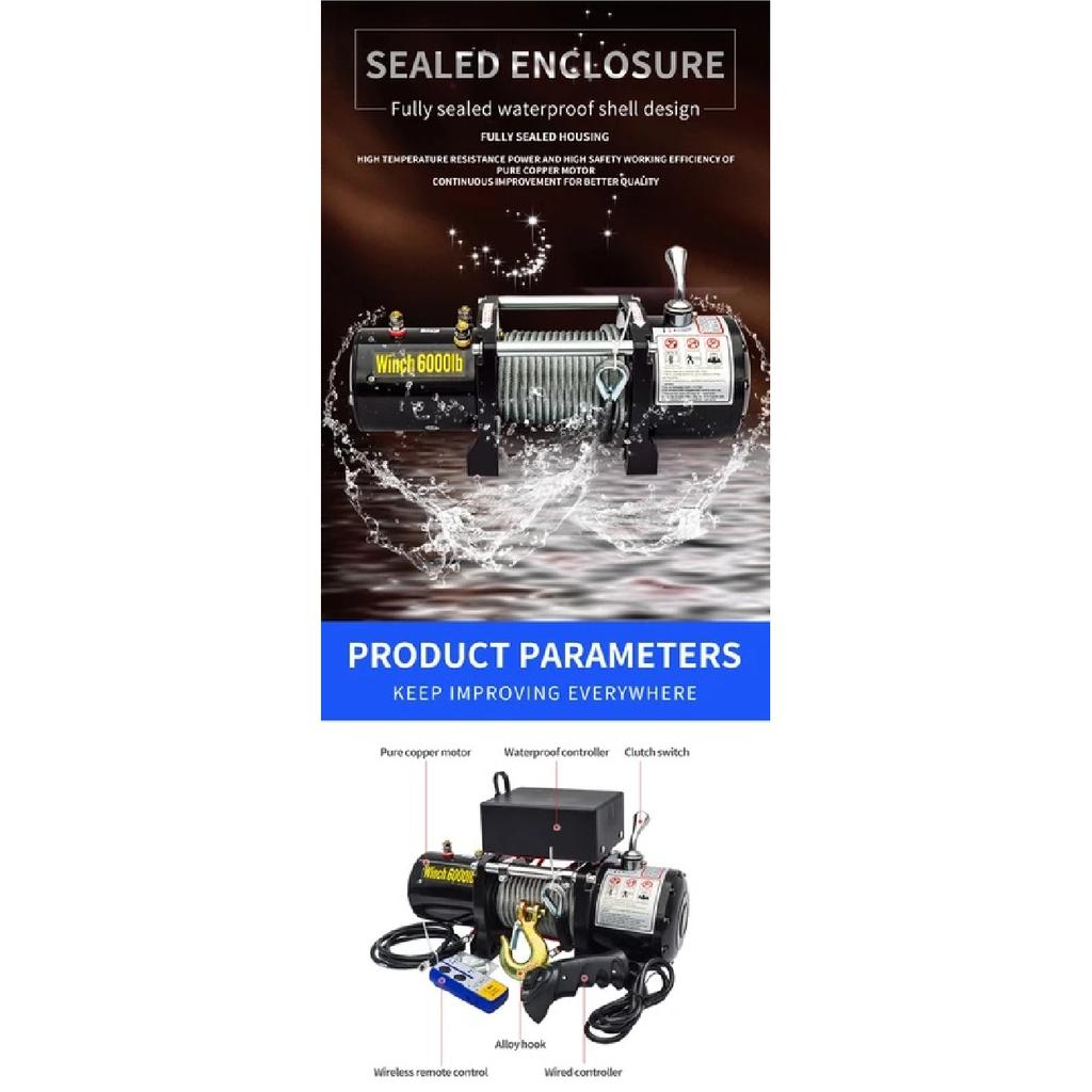 Small Electric Winch for Warehouse Use 9500lbs Pull Capacity for Boat Car 12V 24V 48V 4x4 Anchor for Car Warehouse Use