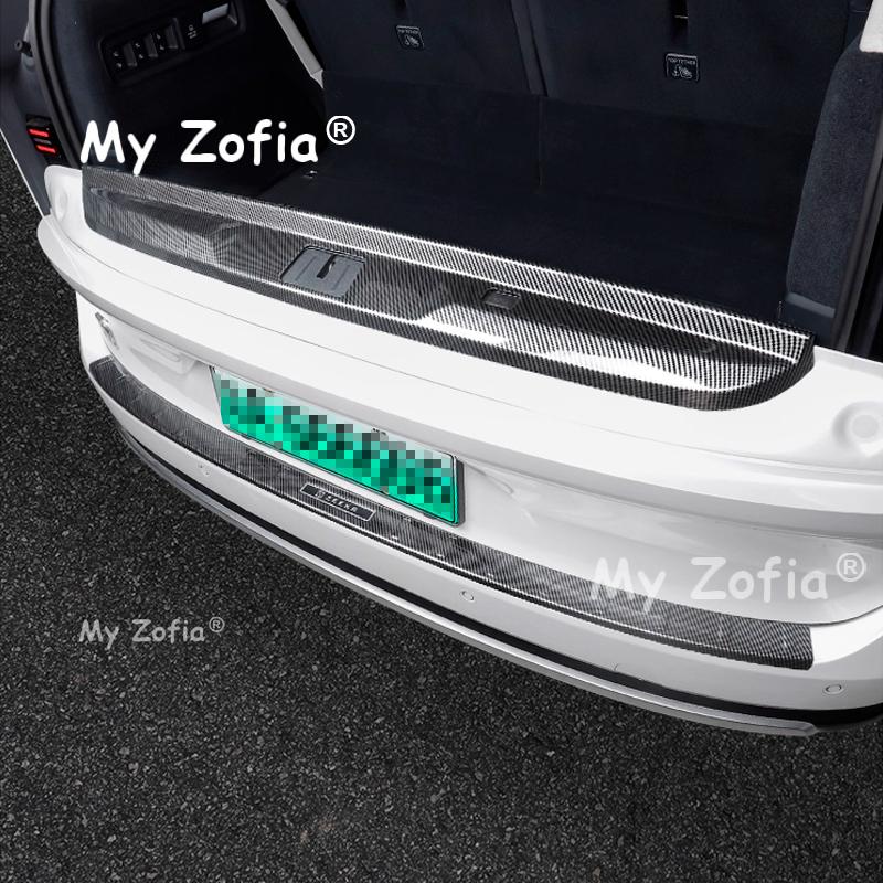 For ZEEKR 9X 2025 2026 Car Rear Guard Plate Trunk Protective ABS Carbon fiber Pattern Cover Interior Accessories