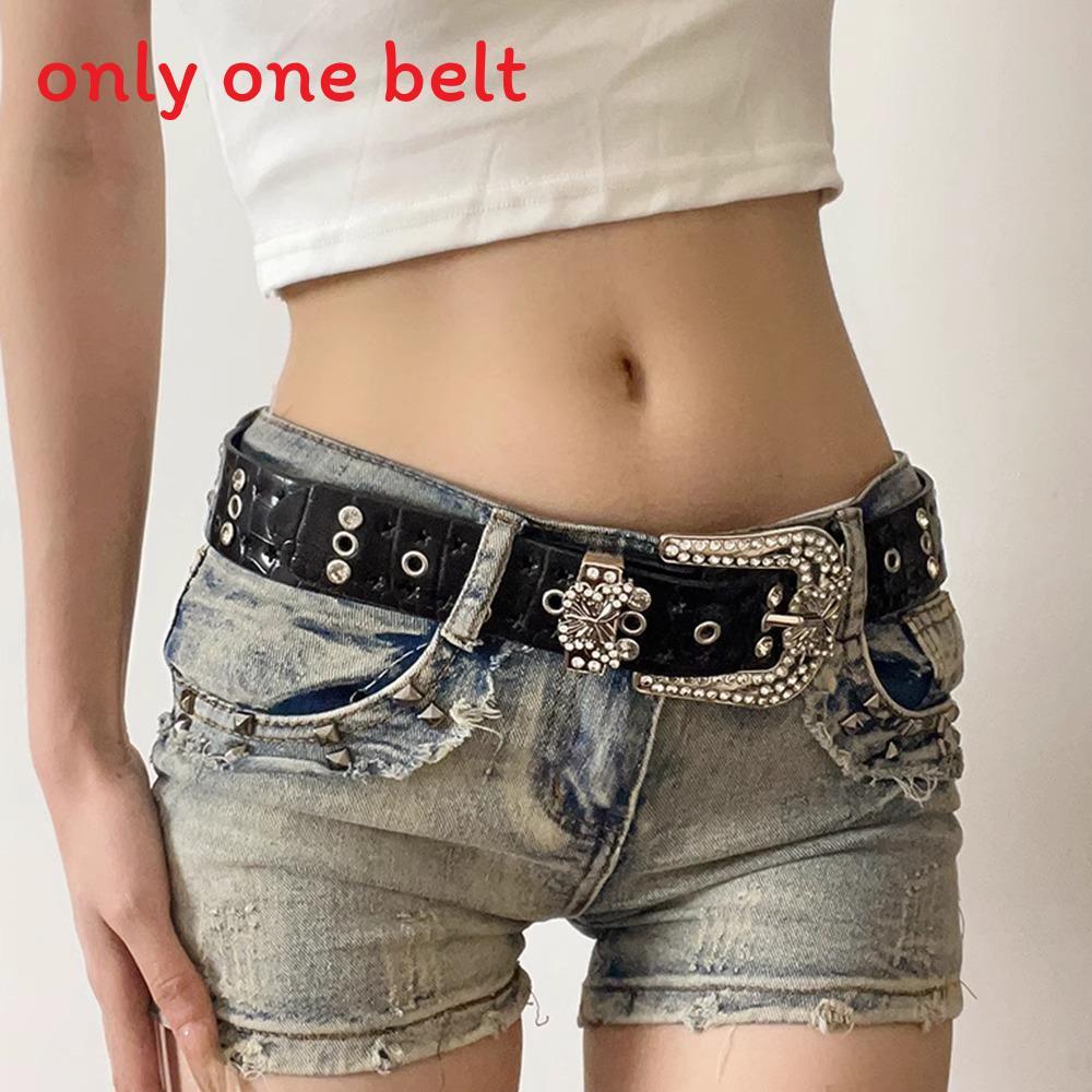 Cintura Cool Girl Y2k a Farfalla con Strass per Stile Punk Americano Retrò