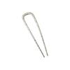 VINGTAINE Hammered Metal Double-Prong Hair Stick Comb for Easy Updos - Casual Chic Hair Accessory (Silver)