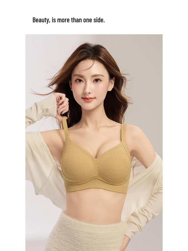 Seamless Push-Up Bra for Women: Anti-Sagging Support, No Underwire, Letter Strap, Enhances Small Chest