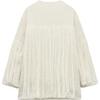 Zara Textured Fringe V-Neck Long Sleeve Jacket Women Jackets Beige 4786303-712