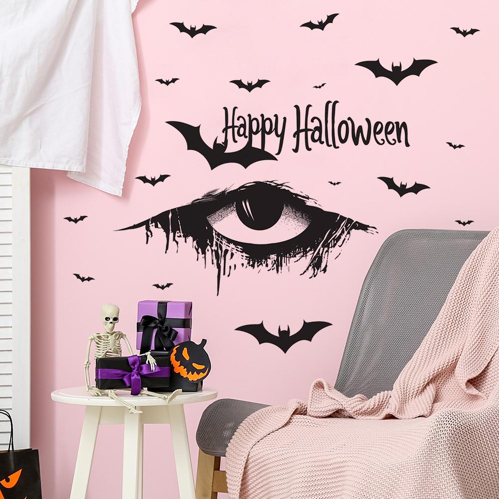 Halloween Horror Eye Bat Bedroom Living Room Background Decorative Wall Sticker