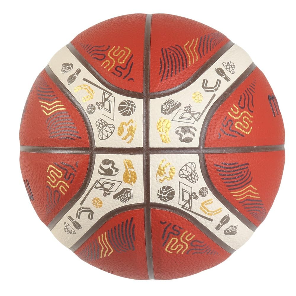Molten Eurobasket 2025 Model Basketball, Synthetic Leather, Size 5, B5G3800-E5Z