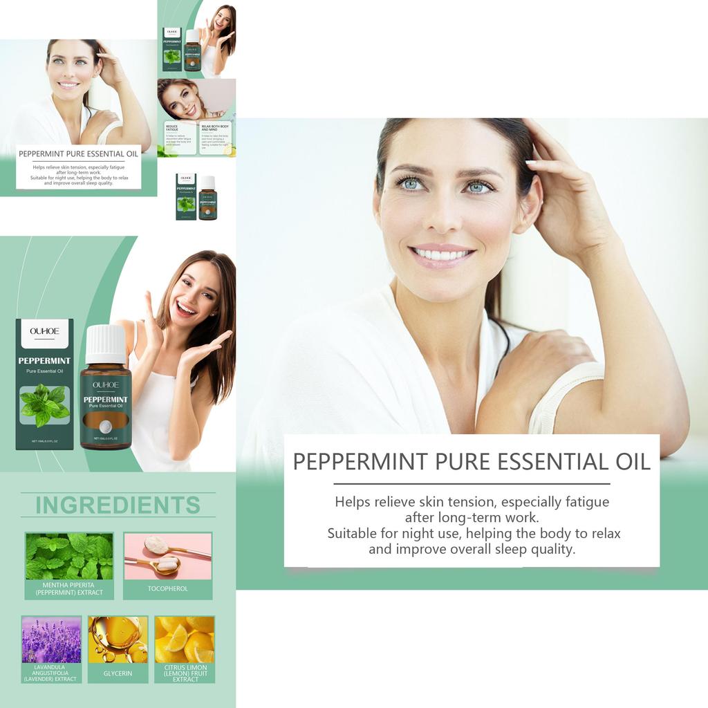 Refreshing Ouhoe Peppermint Soothing Massage Oil For Hydrating Natural Body Care