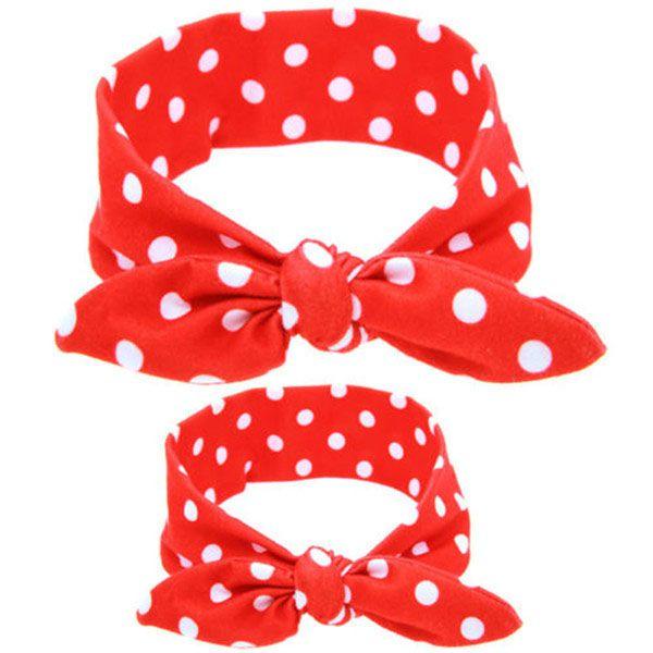 Elastic Headband 2pcs Cloth Bowknot Headband Mother And Daughter Matching Gift