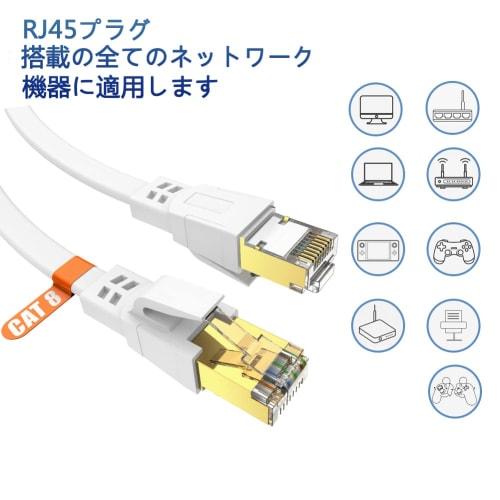 LAN Cable 3m Cat 8 Standard - Soohut Wired Cable Lan Cable 3m White Internet High Speed ??Rankable (White)