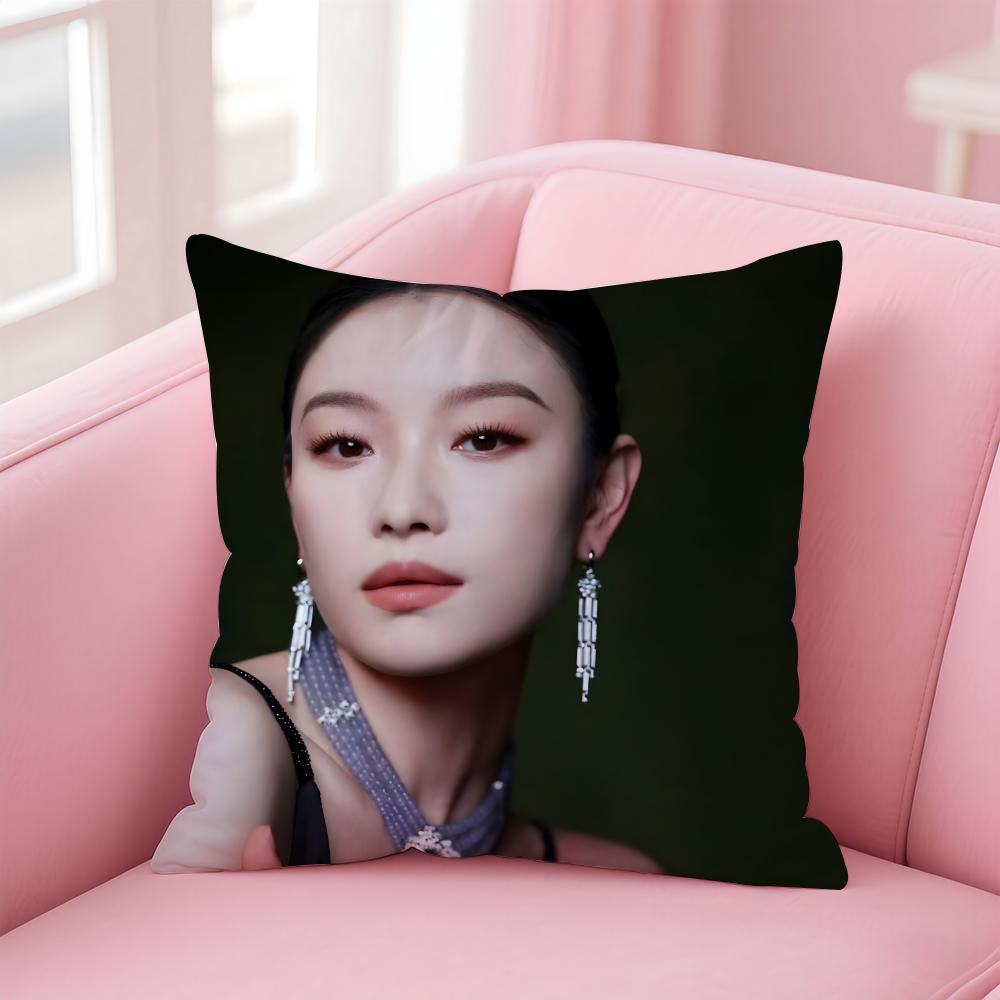 Fashion and Elegant  Chinese Actress NNi Ni Cushion Cover Pillow Case Soft Friendly Fabric  Concealed Zipper