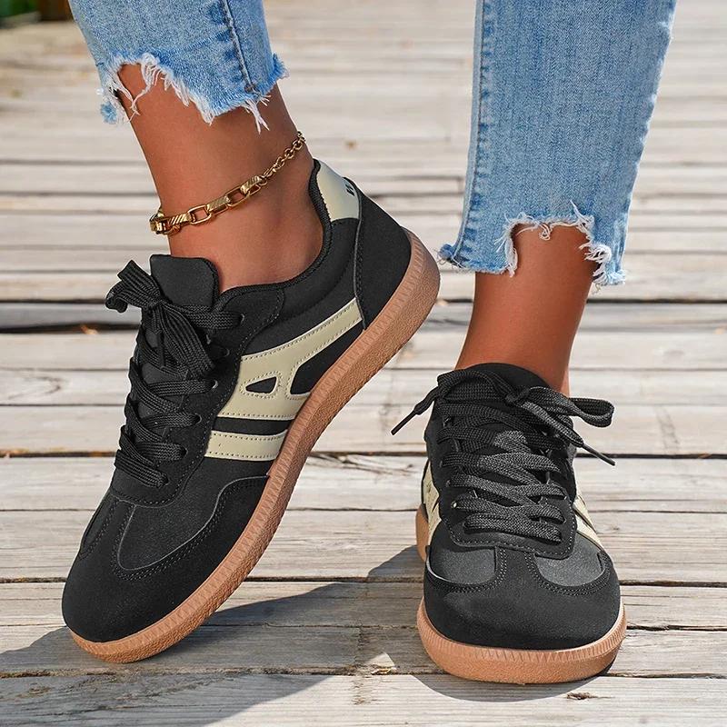 Fashion women shoes  Autumn Mix Color Women's Sneakers Fashion Flats new Lace-Up Vulcanized Shoes Female Non-Slip Pu Leather Casual Shoe