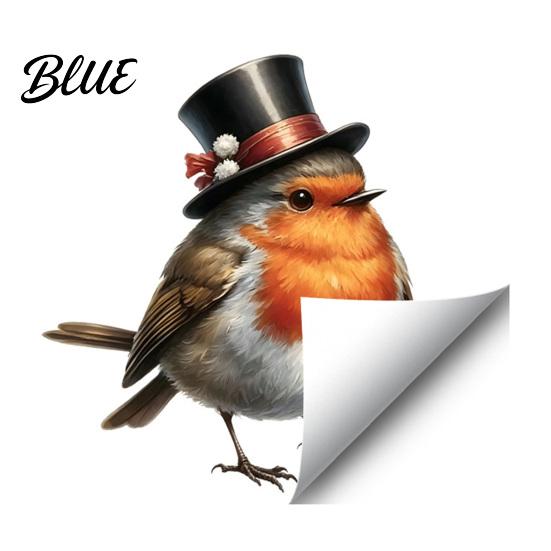 Cute Animal Static Clings Christmas Bird Window Stickers PVC Waterproof Decorative Decals Non Adhesive Stickers for Holiday Glass Doors Removable