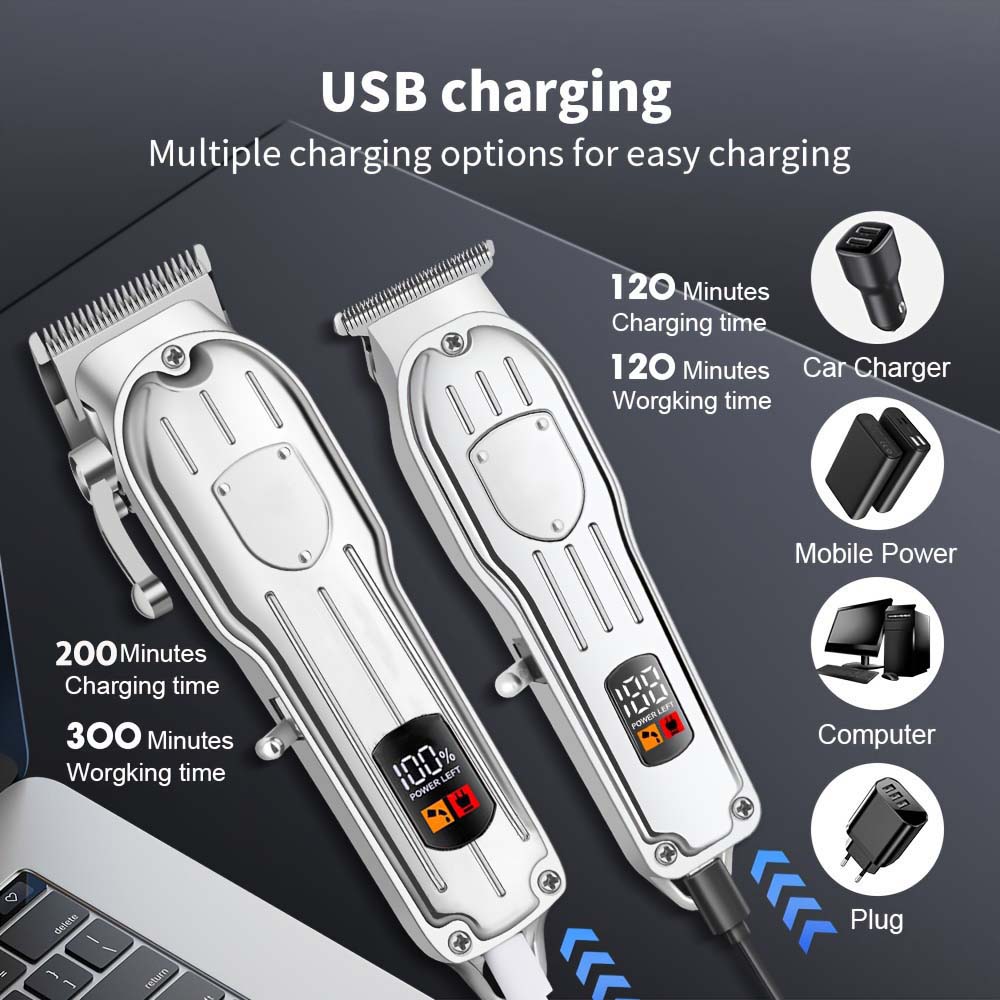 2in1 Electric Hair Clipper Hair Cutting Kit for Men Cordless Hair Trimmer Set/1 Pc Professional Hair Trimmer Gifts for Men