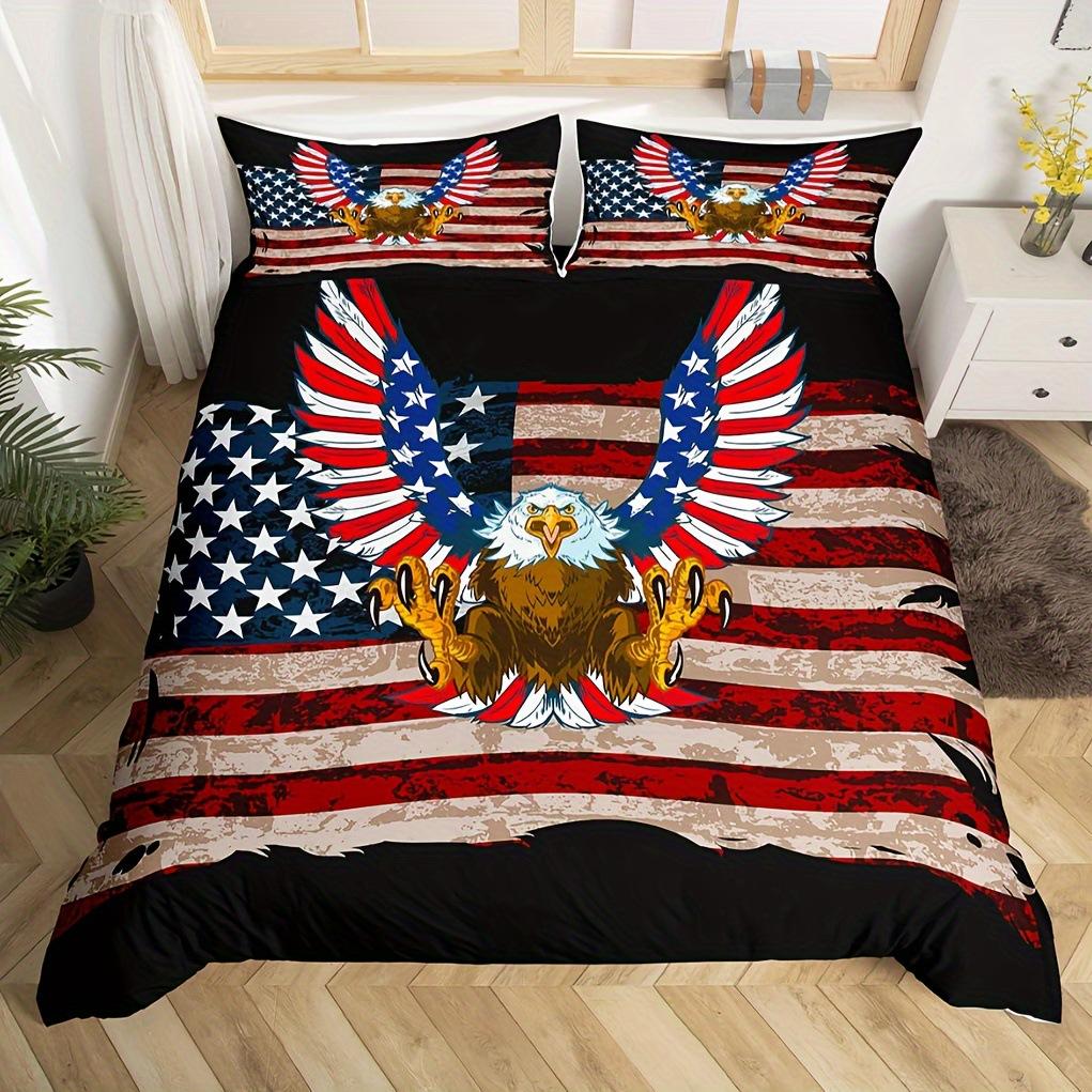 

Набор стеганого одеяла с 3D цифровой печатью с рисунком орла, комплект постельного белья из трех предметов AU Double 180*210