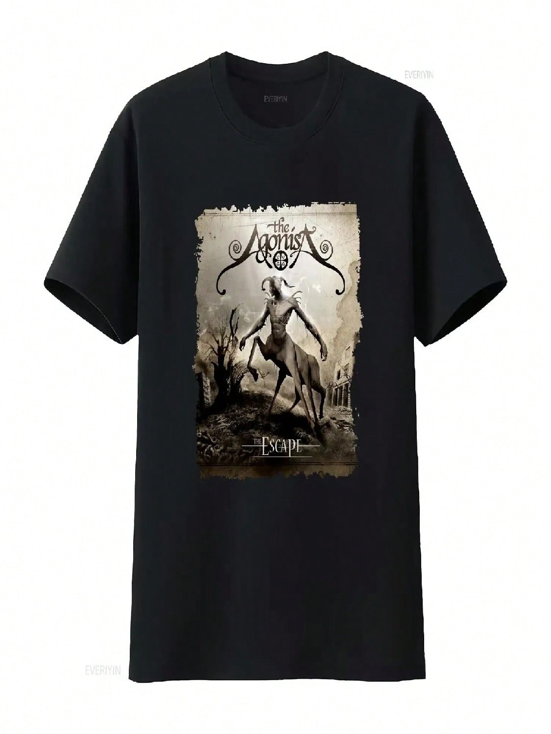 Vtg The Agonist Band Escape Heavy Cotton Black S 5XL T Shirt AG034 Vintage Washed Homme Breathable Comfortable Designer Clothes S разноцветный
