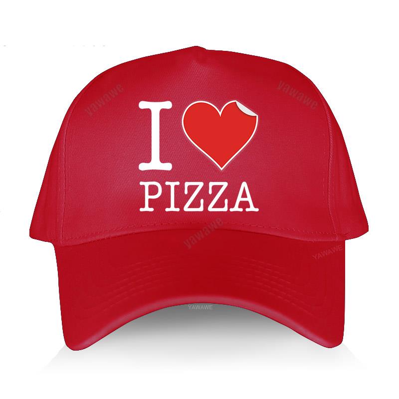 Gorąca sprzedaż męska letnia czapka z daszkiem czarna bawełniana regulowana czapka w stylu casual kocham pizzę LOGO unisex fajne czapki chłopięce na świeżym powietrzu