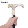 Canne de Marche Tête de Loup Blanc Doré Mordant Canne de Marche Décorative de Mode Gentleman Élégant Canne de Cosplay Pommeau Crosse 93cm