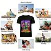 Halloween K-pop Style Top with Skeleton Frankenstein Vampire Graphic Print for Women Pure Cotton T-shirt