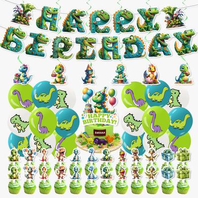 Dinosaur 3D Birthday Party Decorations Set with Banner & Balloons