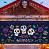 Skull Dance Day of the Dead Garage Door Backdrop - Party Atmosphere Hanging Cloth