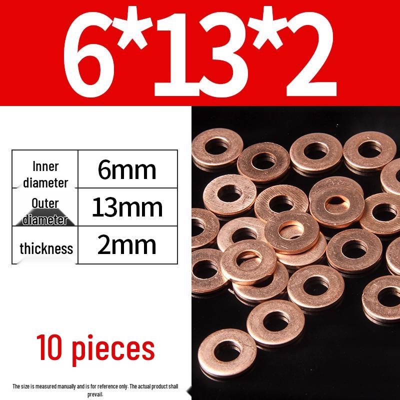 2mm Pure Red Copper Sealing Ring Marine Instrument Flat Washer