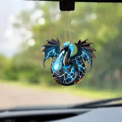 Elemental Dragon Christmas Ornament 2D Acrylic Dragon Pendant Car Interior Tree Hanging