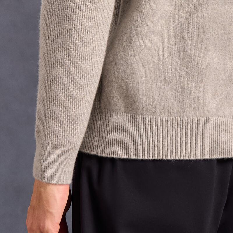 Antonio Men's 100% Cashmere Pineapple Stitch Drop Shoulder Sweater