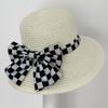 Checkerboard Hat Women's Summer Sun Hat Sun Protection Straw Hat Korean Version Fashion Sun Hat Travel Bucket Hat