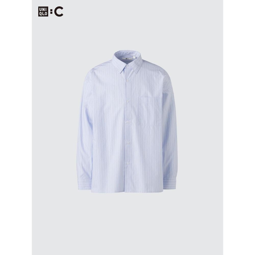 Uniqlo Broad Cross Oversized Shirt  Long Sleeve  Border B