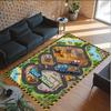 Construction Vehicles Theme Crystal Velvet Rug Personalized Custom Name Text Soft Floor Mat Home Decor