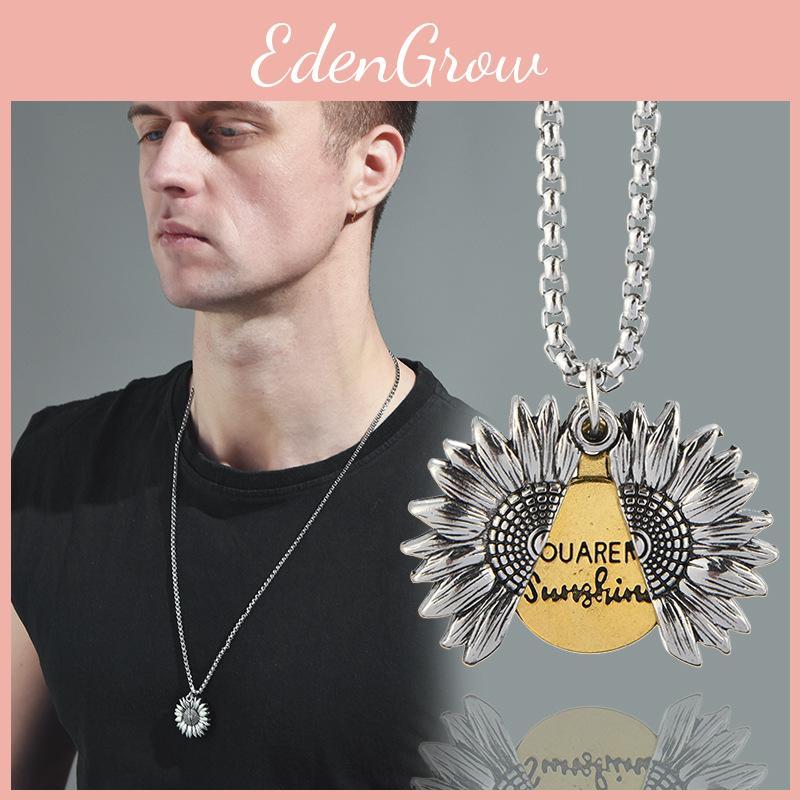 Retro Punk Style Sunflower Totem Necklace For Men Women Hip Hop Jewelry Accessory