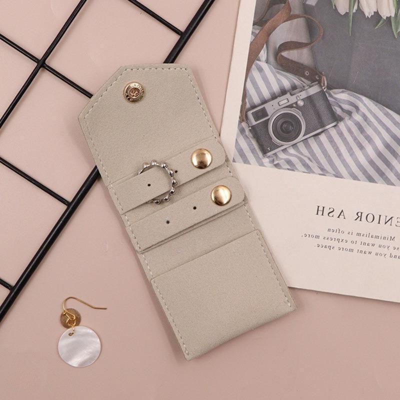 Travel Unique Jewelry Roll Bag Organizers Necklace Storage Box Microfiber Texture Suitable for Rings Earrings Necklaces