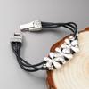 Vintage Bohemian Ethnic Style Floral Multi-layered Leather Rope Bracelet for Men Women Couple Bracelets Party Zircon Gifts