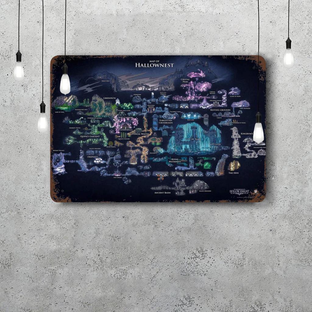 Hollow Knight Decor Poster Vintage Tin Sign Metal Sign Decorative Plaque for Pub Bar Man Cave Club Wall Decoration